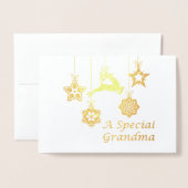 Een speciale oma-kerst folie kaarten (Voorkant met envelop)