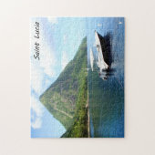 Een speedboot voor de Pitons in Saint Lucia Legpuzzel (Verticaal)