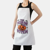 Een speels ontwerp met een pompoenheks met een schort (Insitu)