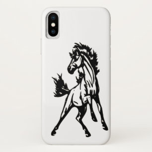 Een speelse springende paard in het wild iPhone x hoesje