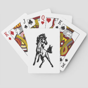 Een speelse springende paard in het wild pokerkaarten