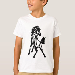 Een speelse springende paard in het wild t-shirt