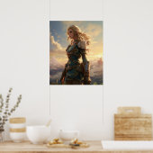 Een spel meisje karakter poster (Keuken)