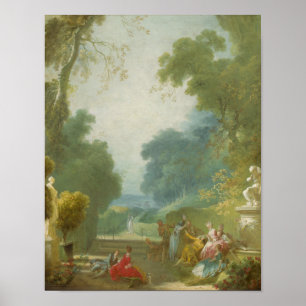 Een spel van hete kokkels - Fragonard (1775) Poster