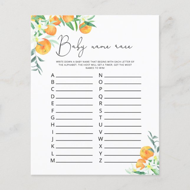 Een spelletje met een Baby-naam (Voorkant)