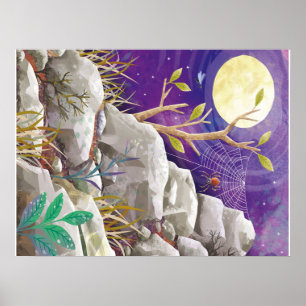 Een spin op de berg Spider Lovers Gift Poster