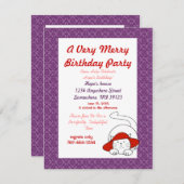 Een Spinnend en heerlijk uitnodigingsverjaardagsfe Kaart (Voorkant / Achterkant)