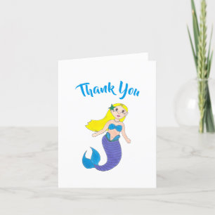 Een Splash Swimming Mermaid Birthday Party maken Bedankkaart