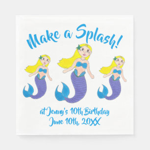 Een Splash Swimming Mermaid Birthday Party maken Servet