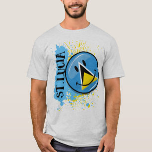 Een Splash van de Sint Lucia-glimlach vlag T-shirt