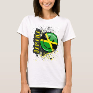 Een Splash van Jamaica die de vlag glimlacht T-shirt