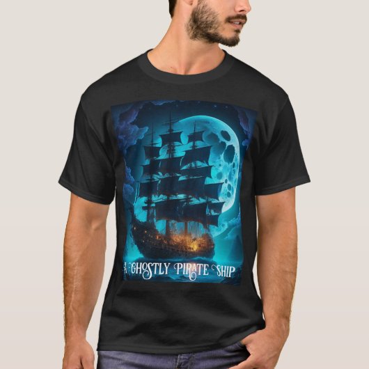 Een spookachtig piratenschip t-shirt (Voorkant)
