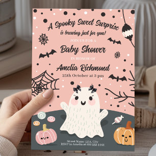 Een spookachtig Sweet Surpris Halloween Baby showe Kaart