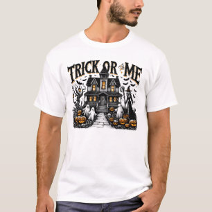 Een spookachtige nacht met geesten en pompoenen in t-shirt