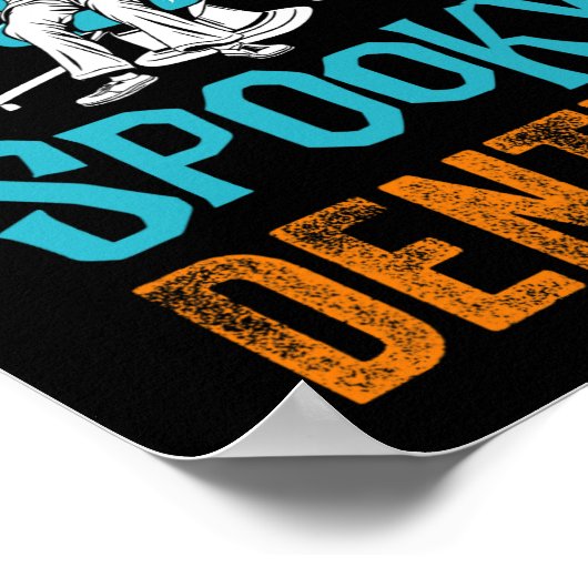 Een spookachtige tandarts eng tandheelkundig Hallo Poster (Hoek)