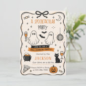 Een Spooktastische Feest Halloween Geest Kaart (Staand voorkant)
