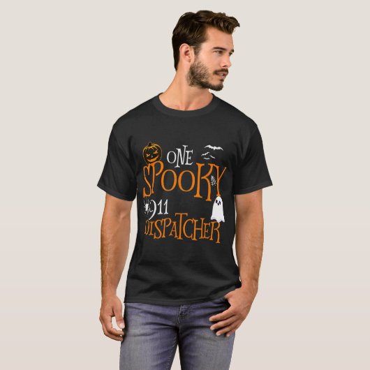 Een Spooky 911 Dispatcher Halloween Grappig kostuu T-shirt (Voorkant volledig)