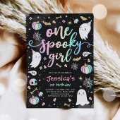 Eén Spooky Girl Cute Halloween Ghost 1e verjaardag Kaart