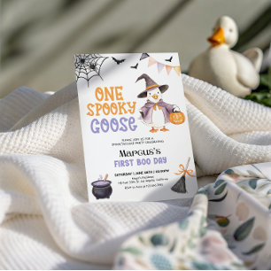 Een Spooky Goose Halloween verjaardagsuitnodiging Kaart