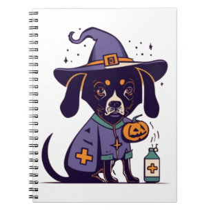Een spooky verpleegkundige hond klaar voor oktober notitieboek