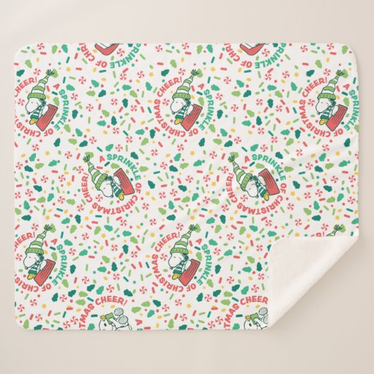 Een Sprinkle of Christmas Cheer Pattern Sherpa Deken (Voorkant (horizontaal))