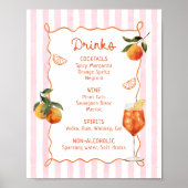 Een Spritz Ouder Menu met handgetekende drankjes Poster (Voorkant)