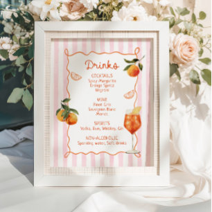 Een Spritz Ouder Menu met handgetekende drankjes Poster