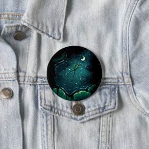 Een sprong over de maan ronde button 7,6 cm