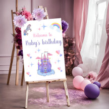 Een sprookjesachtig kasteel en eenhoorn welkomstbo