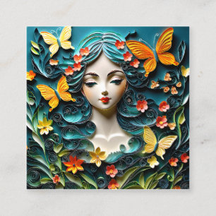 Een sprookjesportret kan een scène shows met zwerm vierkante visitekaartje