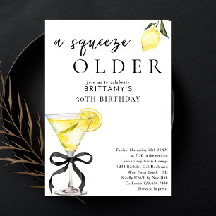 Een Squeeze Older Lemon Drop Martini 30e Verjaarda Kaart