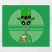 Een St. Patrick's Alien Bier Etiket (Enkel label)