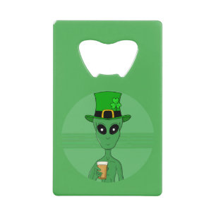Een St. Patrick's Alien Kredietkaart Flessenopener