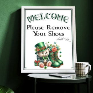 Een St. Patrick's Day Gelieve Schoenen Uit Te Trek Poster