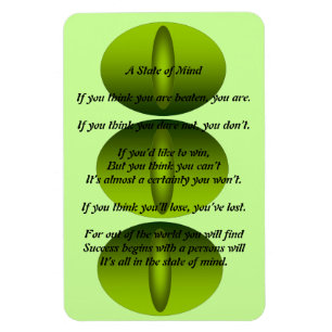 Een staat van Mind Poem Magnet Magneet