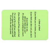 Een staat van Mind Poem Magnet Magneet (Horizontaal)