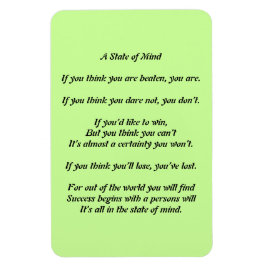 Een staat van Mind Poem Magnet Magneet