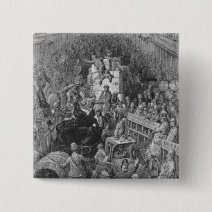 Een stadsdoorgronding vierkante button 5,1 cm