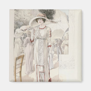 Een stadsjurk uit 'Les Grandes Modes de Paris' Magneet