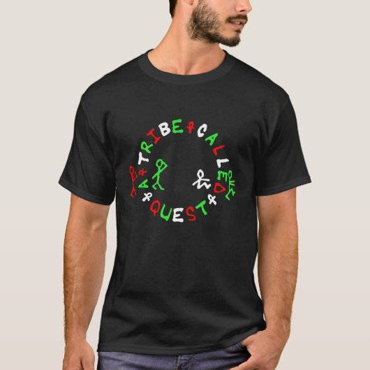 Een stam genaamd Quest Logo Atcq Rap Hip Hop dj T- T-shirt (Voorkant)