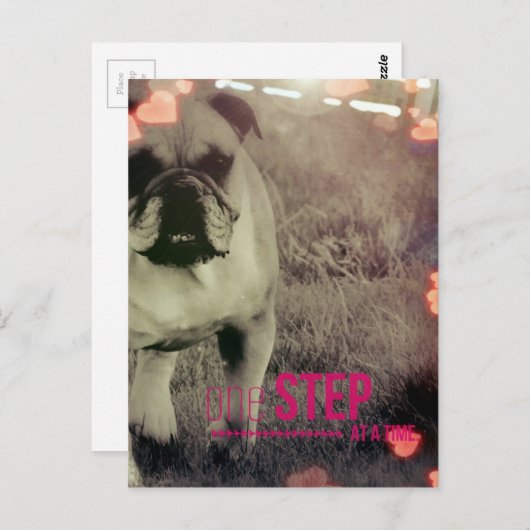 Een stap voor stap, Bulldog Briefkaart (Voorkant / Achterkant)