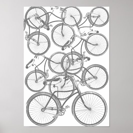 Een stapel fietsen poster (Voorkant)