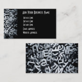 Een stapel houten letters in het Engels en monochr Visitekaartje (Voorkant / Achterkant)