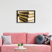 Een stapel oude boeken canvas afdruk (Insitu (Woonkamer))