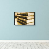 Een stapel oude boeken canvas afdruk (Insitu (Houten vloer))