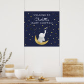 Een Star Bunny Elephant Baby shower Welkom vangen Poster (Keuken)