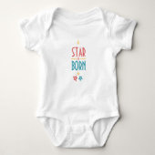 Een Star is een Born Baby bodysuit. Romper (Voorkant)