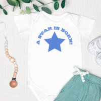 EEN STAR IS GEBOREN | Fun Quote Blue Star Baby Bod