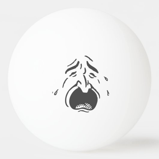 Een Star Ping Pong Ball weeping and glimlachen (Voorkant)