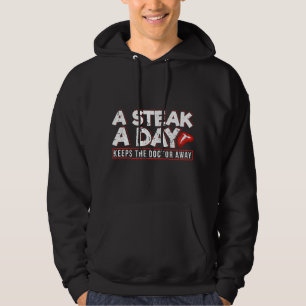 Een Steak Per Dag Carnivoor Dieet Anti-Veganistisc Hoodie